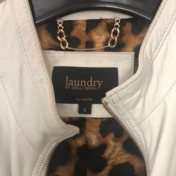 Laundry by shelli segal white leather jacket S - Picture 2 of 2